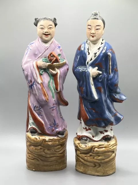 Late Qing to the Early Republic Period Chinese Figurines 9” marked （1205）