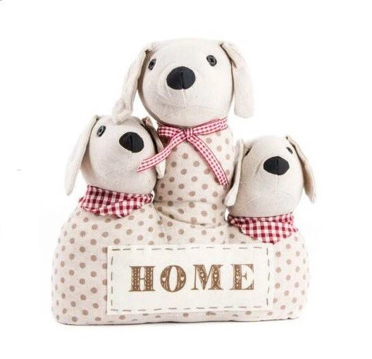 Cale-porte Ours En Tissu 54 Cm – Butoir De Porte Animal – Style Shabby Chic