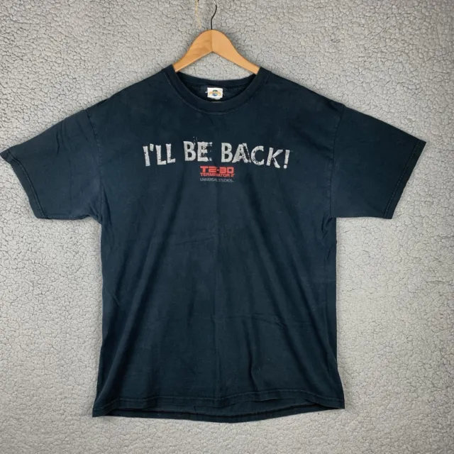 Vintage Terminator 2 I’ll Be Back T-shirt Men’s L Black T2 3D Universal Studios