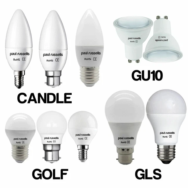 LED GU10 E14 E27 B22 25w 40w 60w 100w Equiv Kerze Golf GLS Spot Glühbirnen