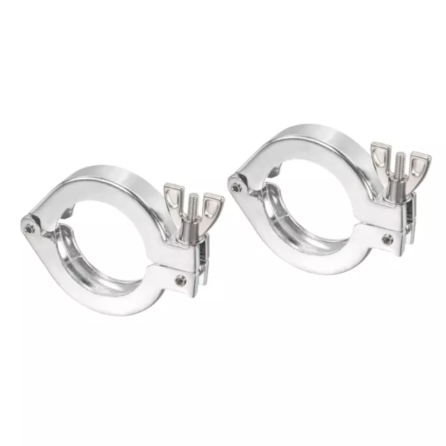 KF-40 Vacuum Clamp, 2 Pack Hose Clamp with Wing Nut for Ferrule, Silver