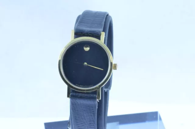 Movado Museum Orologio Raro Acciaio/Acciaio Alto 25MM Quarzo con Pelle Nastro