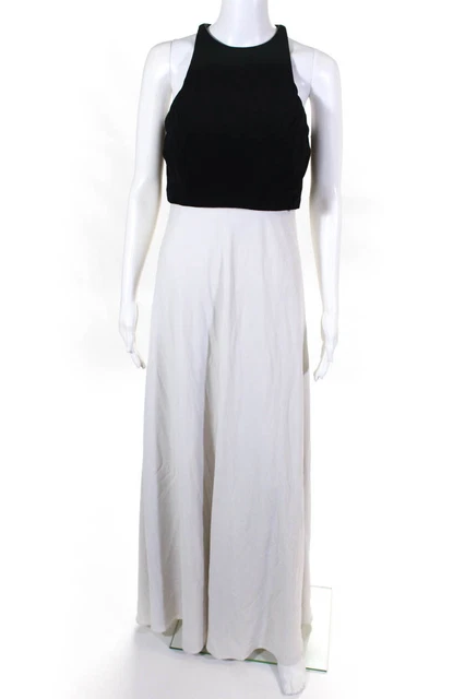 Jill Jill Stuart Womens Black Pop-Over Gown White Size 4 10928388