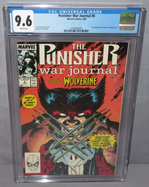 PUNISHER WAR JOURNAL #6 (1st Wolverine meeting) CGC 9.6 NM+ Marvel Comics 1989