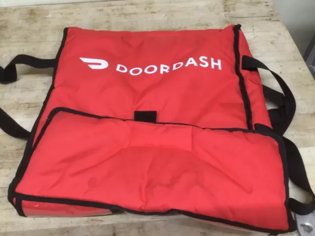 DoorDash Pizza Bag Red with Black Handles 19"W X 4.75"H X 19D