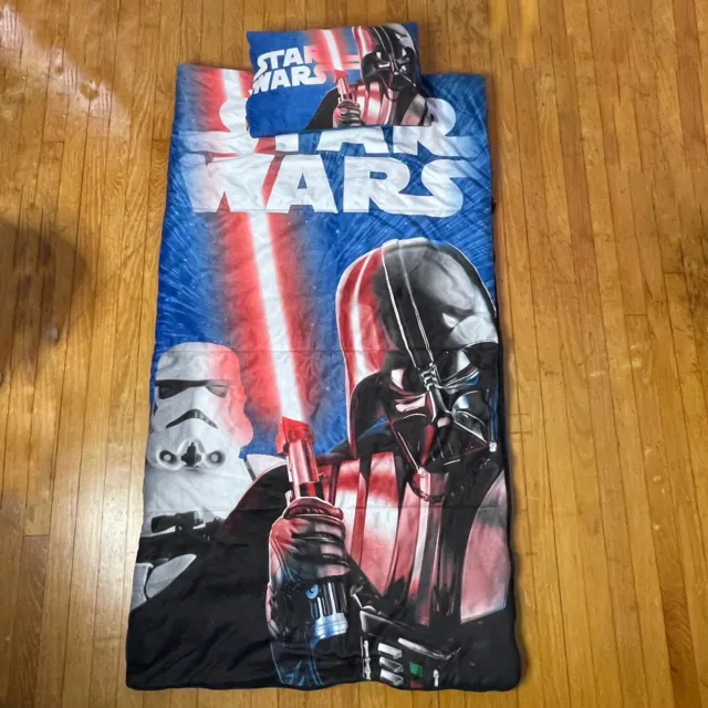 Saco de dormir con almohada STAR WARS Darth Vader Storm Troopers para niños talla azul