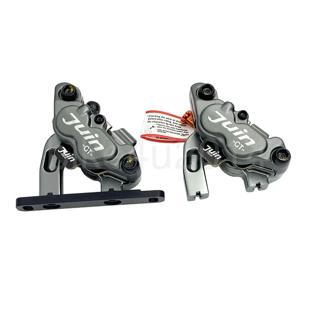 Juin Tech GT-F 4Pot Hybrid CX,Cyclocross Bike Disc Brake Caliper Flat Mount Gray