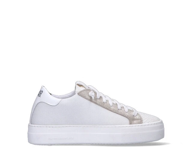 CHAUSSURES P448 FEMME Baskets Trendy Blanc Cuir Naturel S22JOHN W