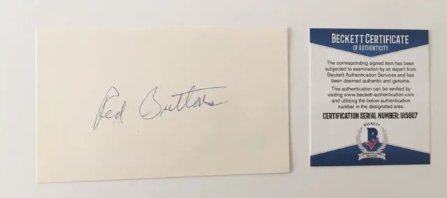 Red Buttons Signed Autographed 3x5 Card BAS Beckett Certified Sayonara