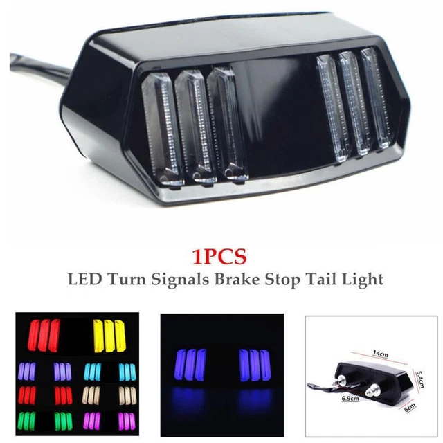 Motorcycle Bike LED Turn Signals Brake Stop Tail Light 7 Colors Universal Part