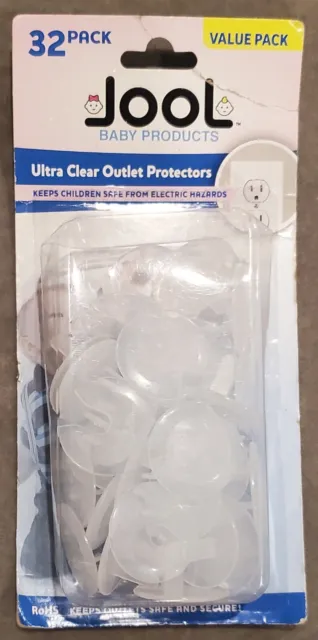 Outlet Plug Covers (32 Pack) Clear Child Proof Electrical Protectors Jool Baby