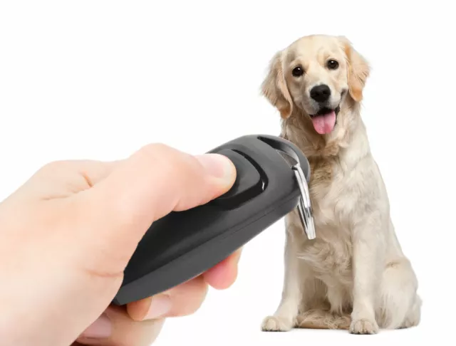 PRECORN 2in1 Klicker und Hundepfeife Hunde Clicker Pfeife Hunderziehung schwarz