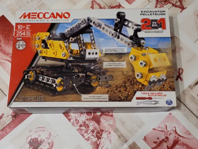 16301 MECCANO JEU De Construction Excavator Pelleteuse Set Coffret