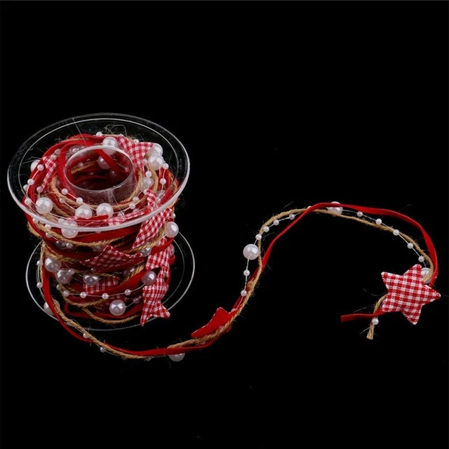 Cinta envolvente de regalo decoración roja para cumpleaños boda cinta cuerda cuentas
