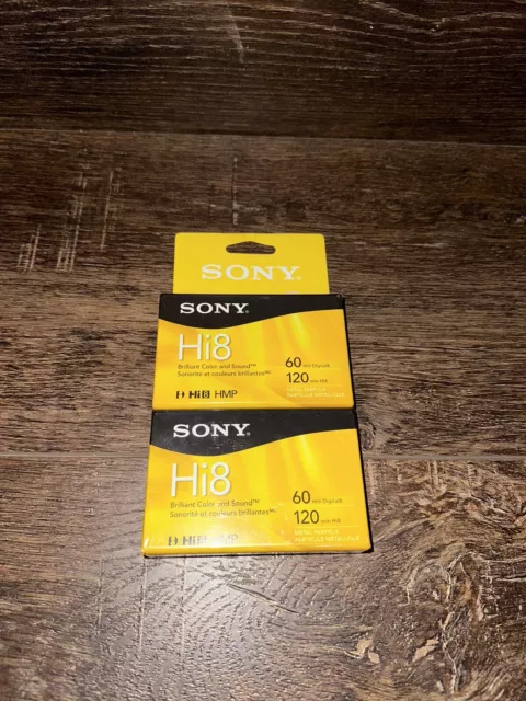 Sony Hi8 60 min Digital8 120 min Hi8 HMP Cassette Tape - 2 Pack - NIB NEW