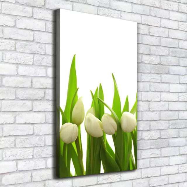 Leinwand-Bild Kunstdruck Hochformat 50x100 Bilder Weiße Tulpen