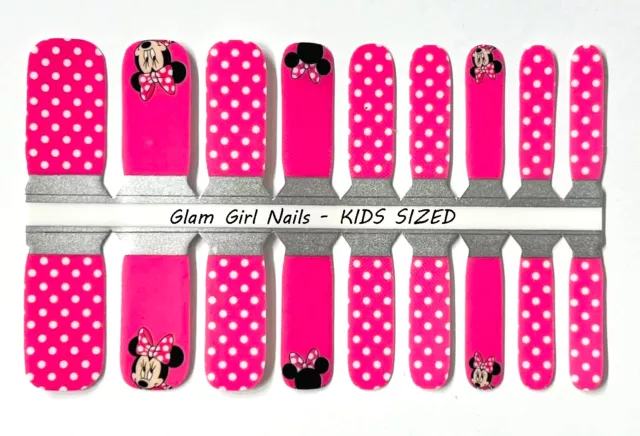 Minnie Mouse Disney KIDS SIZED Nail polish strips / Nail Wraps / Nail Stickers