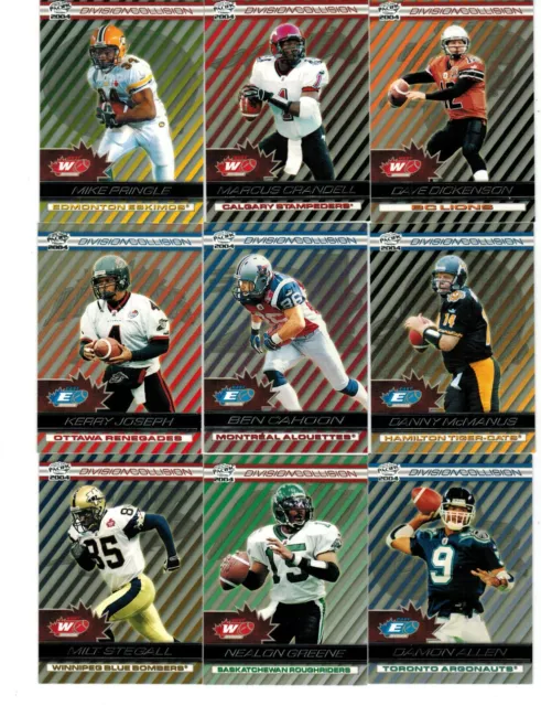 2004 Pacific CFL Football Division Collision Insert Pick from List