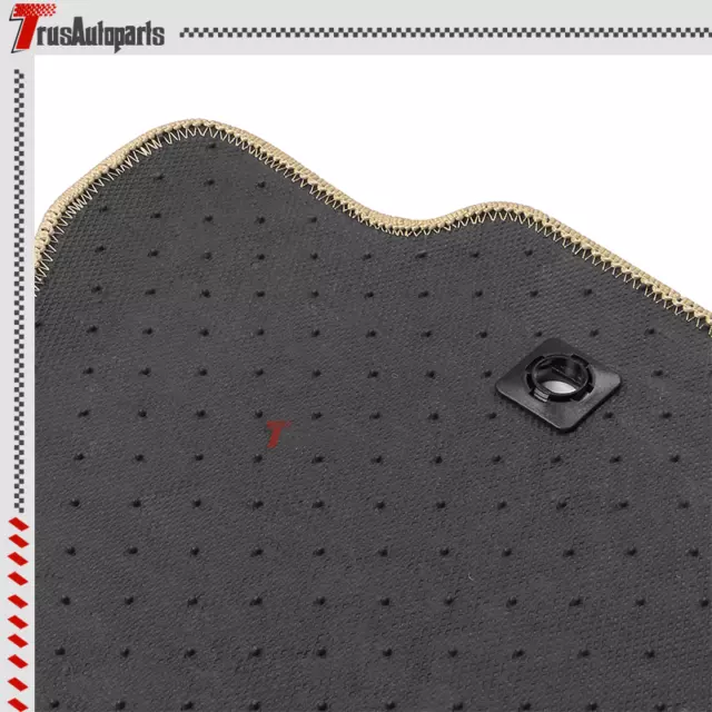 Fits 16-22 Honda Pilot Beige Nylon Floor Mat Non-Slip Carpets & Red Si 4PCS 3