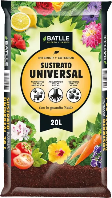 Sustrato cultivo Universal 20L,20 semana abono,plantas interior exterior,perlita