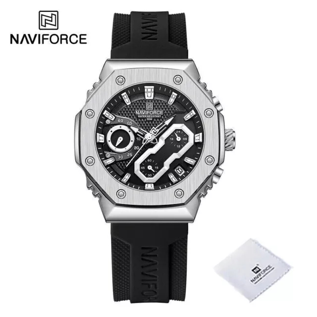 NAVIFORCE Reloj de pulsera militar LED de cuarzo resistente al agua de lujo...