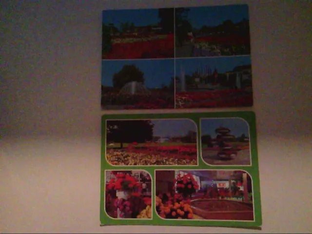 Erfurt. Internationale Gartenbauausstellung. Zwei Karten. Mehrbildkarte mit 4 Ab
