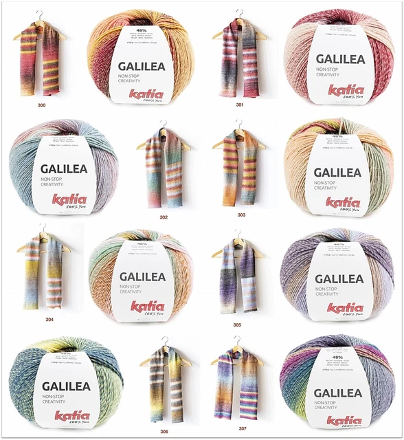 150g Katia Galilea Garn Wolle mit Farbeverlauf zum Stricken Häkeln GP 86,33€/1kg