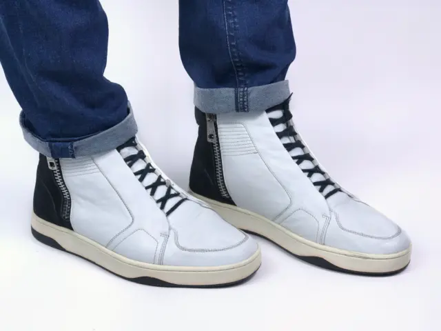 GUCCI men's white leather hi-top sneakers | Size 6 / US 8 (26.5 cm/10.4 in)