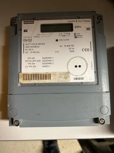 SIEMENS LANDIS+GYR DIALOG ZMD120APtr53 ELECTRIC METER 3 Phase