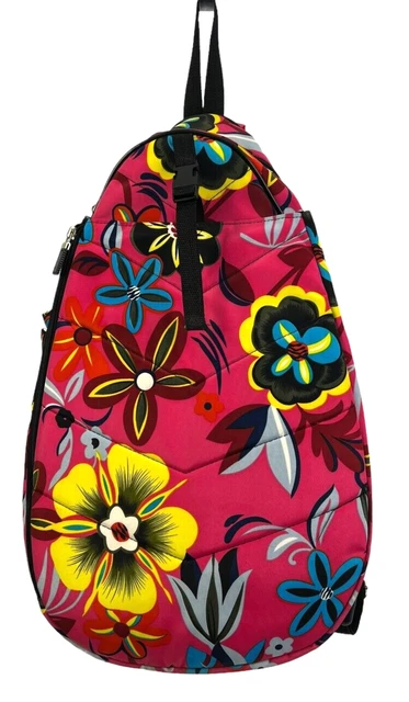 JETPAC LIFE IS Tennis Pink Floral Lynne Tauchen Tennis Bag SlingBack Small Hole 29.99 PicClick