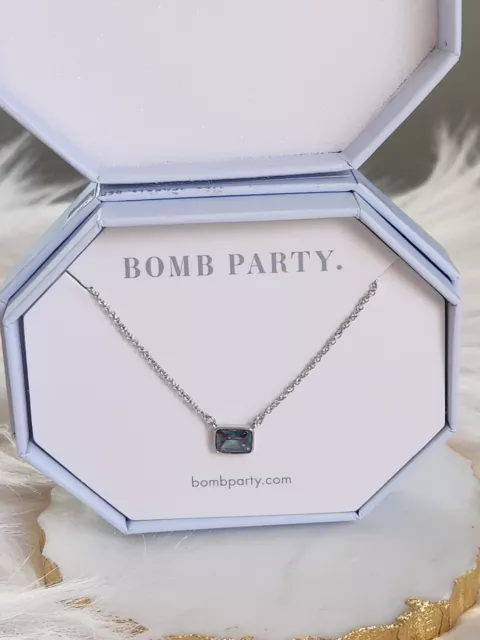 Bomb Party Necklace NWT much Obliged blue stone