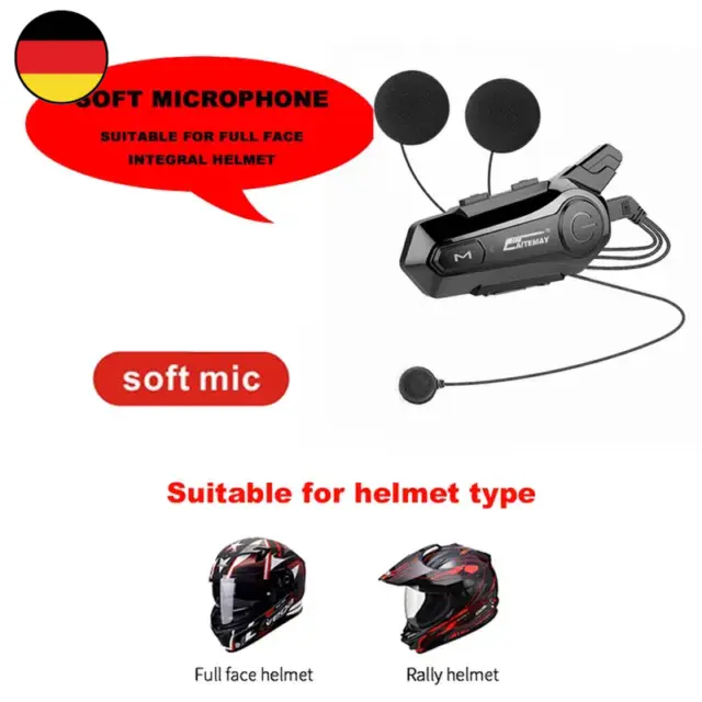 1/2Pcs Bluetooth Motorrad Helm Intercom Headset Für 2 Reiter Intercomunicador Mo