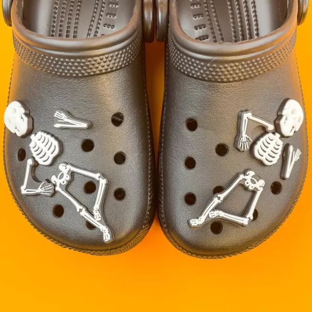 Croc Halloween Jit Bit Charms Skeleton Full Set -ARRIVES BEFORE HALLOWEEN-