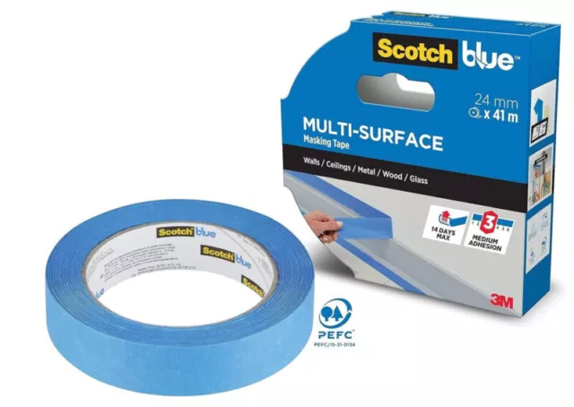 3M ScotchBlue Multi-Surface Premium Masking Tape 24mm x 41m - Various Uses