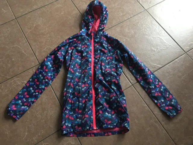 Girls Mountain Warehouse Lightweight Jacket  Navy With Butterfly Age 13 Years