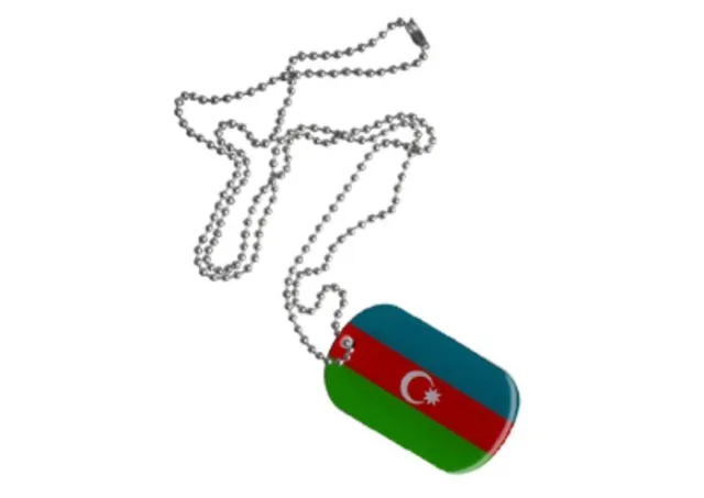 Dog Tag Fahne Flagge Aserbaidschan DogTag 3x5cm Kette mit Anhänger
