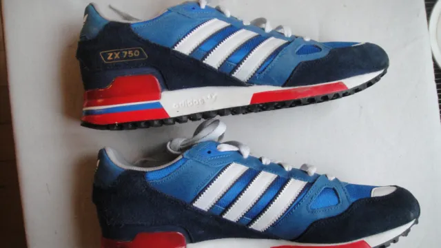 Adidas Sportschuhe ZX750, Gr.9 1/2, blau-weiß-rot