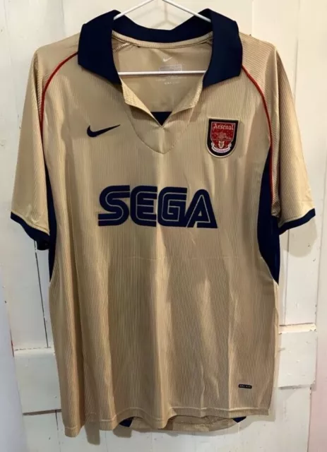 Arsenal 2001 2002 Away Henry 14 Retro Replica Shirt Nike Jersey 00s SEGA gold FC