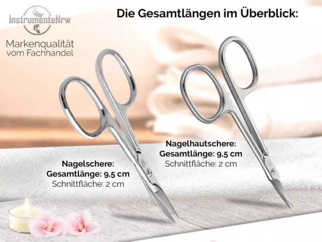 Nagelschere Hautschere Solingen Set Gebogene Scheren Fußnagelschere Etui Manikür 3