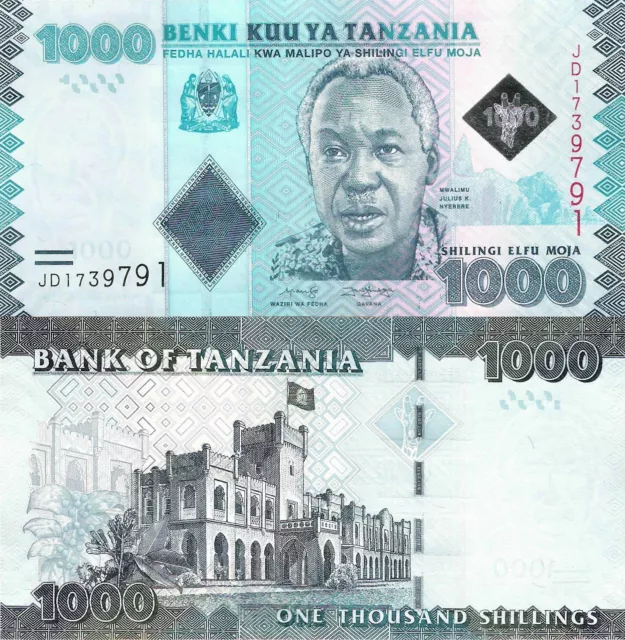 Tanzania 2019 ND - 1000 shillings - Pick 41 NEW UNC