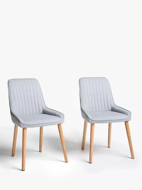 JOHN LEWIS TORONTO Side Grey Oak Set of Two Dining Chairs RRP