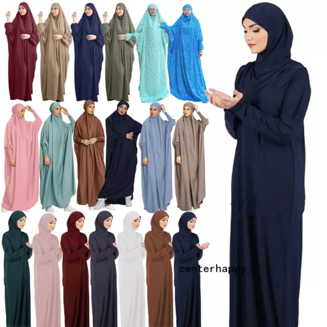 Muslim Women Hijab Prayer Overhead Dress Abaya Khimar Islam Kaftan Robe Ramadan