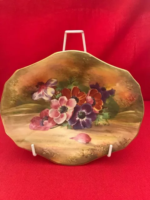 c1930 Royal Winton Grimwades handpainted pedestal comport "Anemone" pattern
