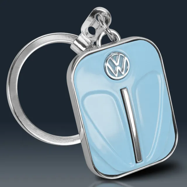 VW Käfer Schlüsselanhänger | HELLBLAU Metall | Volkswagen Lizenzware | Retro