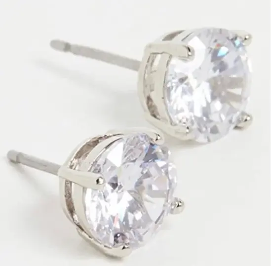 Round CZ Classic Earrings by kenneth jay lane, new in bag