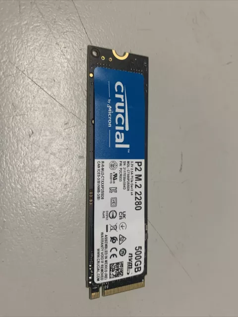 Fast Crucial SSD 500GB 500 Gb PCIe NVMe M.2 2280 P2 Solid state drive
