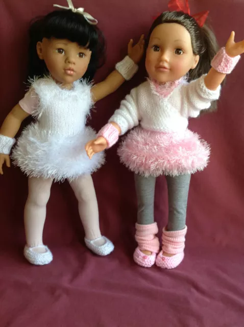 Dolls Fashion clothes knitting  pattern. 18" doll. Ballet outfit. KNM64