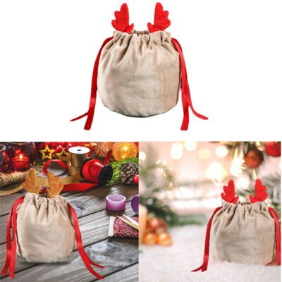 Borse Caramelle Natale Corna Velvet Bag disegnare stringa regalo festa forniture di imballaggio 