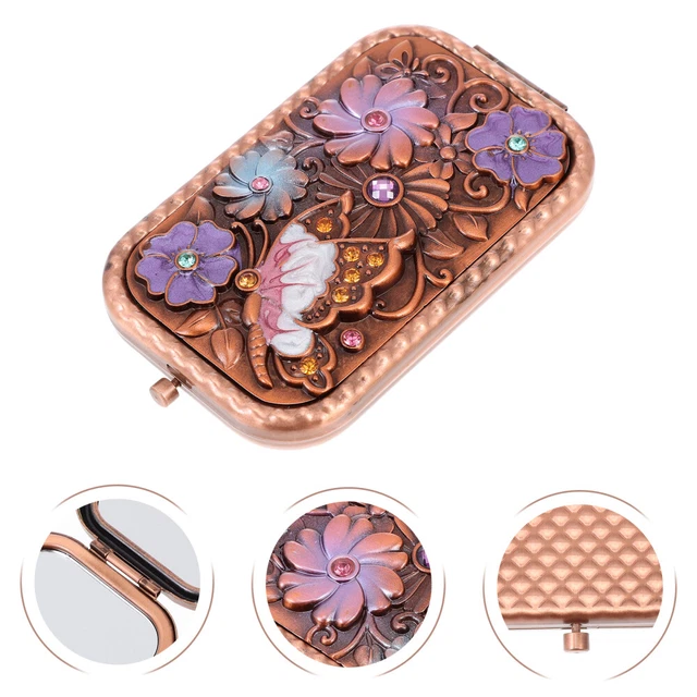 Delicado Espejo Mujer Doble Cara Maquillaje Espejo Plegable Compacto