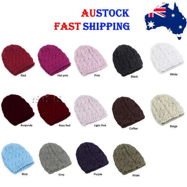 Fashion Lady Girl Women Warm Winter Knitted Crochet Beanie Hat Cap 10 Colors